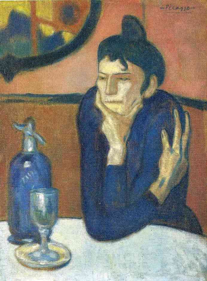Женщина, пьющая абсент. Пабло Пикассо (Pablo Picasso),  1901