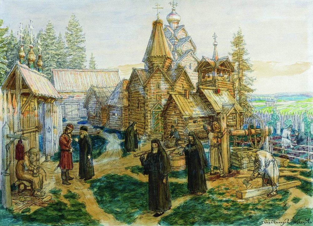 Троице-Сергиева лавра. Художник Аполлинарий Васнецов, 1908 - 1913