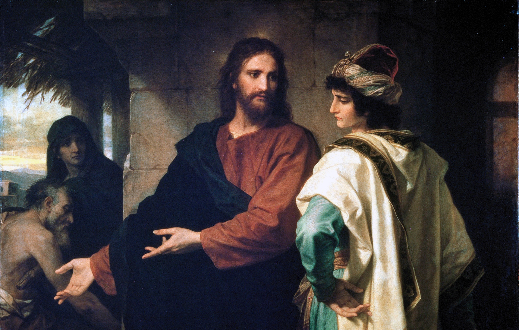 Картина "Христос и богатый юноша". Художник Генрих Гофман, 1889 год