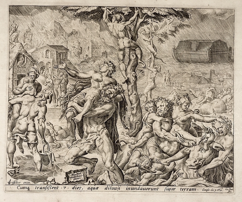 "Всемирный потоп".  Автор Джозеф-Дезире Корт. Гравюра, Голландия, около 1600 год