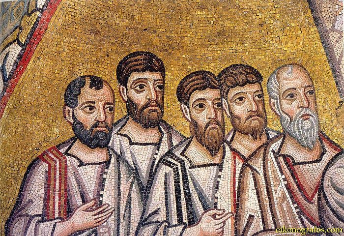 Апостолы. Мозаика, XI век. Монастыря Осиос Лукас.