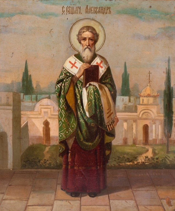 Священномученик Александр Иерасалимский. Икона, конец XIX - начало XX века