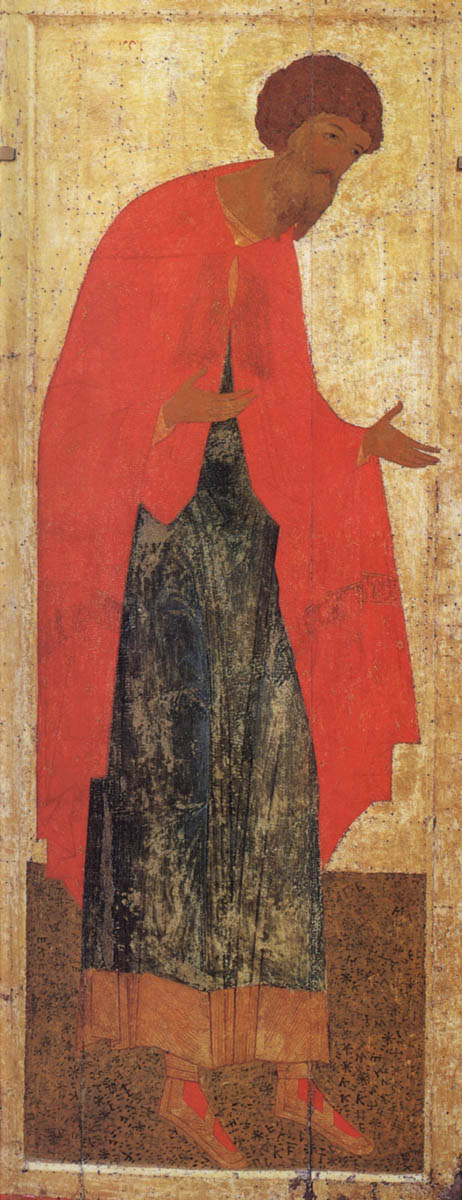 Великомученик Артемий. Икона, 1497 год. Икона из деисуса Успенского собора Кирилло-Белозерского монастыря