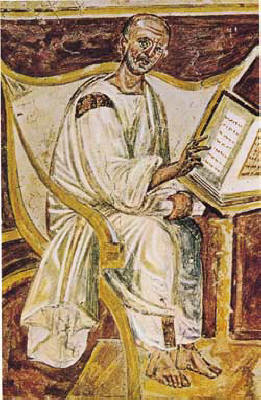 Святой Августин. Фреска капеллы Санкта-Санкторум в Латерано, VI век