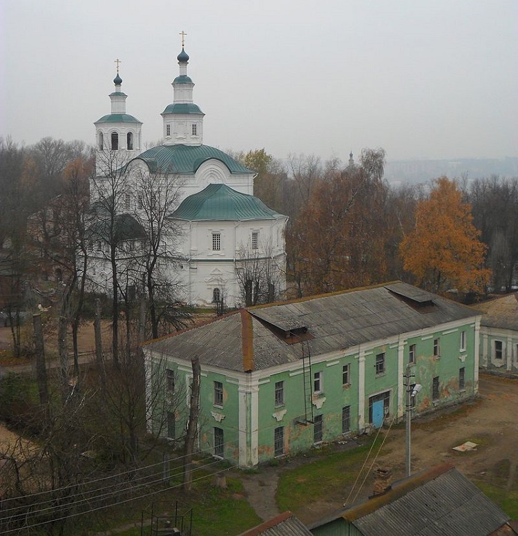 Богородицкий, позднее — Спасо-Преображенский Авраамиев монастырь в Смоленске. Вид на обитель с заалтарной башни
