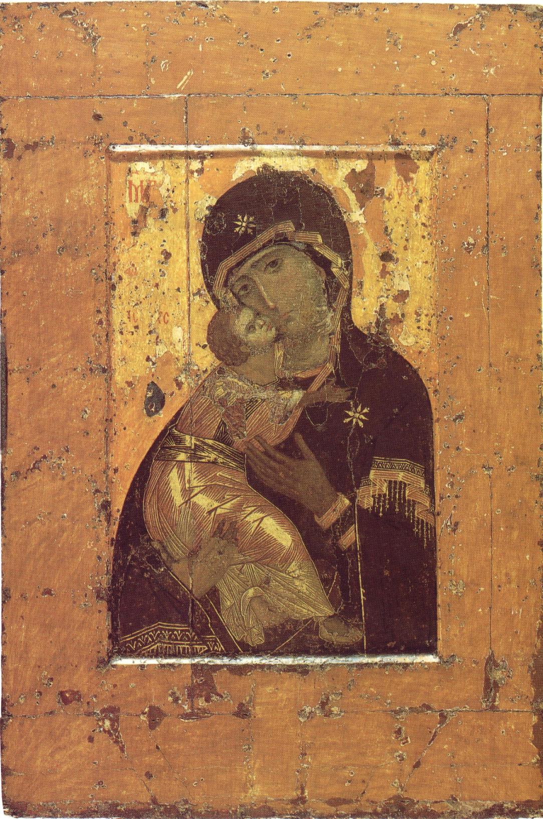 Богородица Елеуса ("Владимирская"). Константинополь. Икона, XII век.