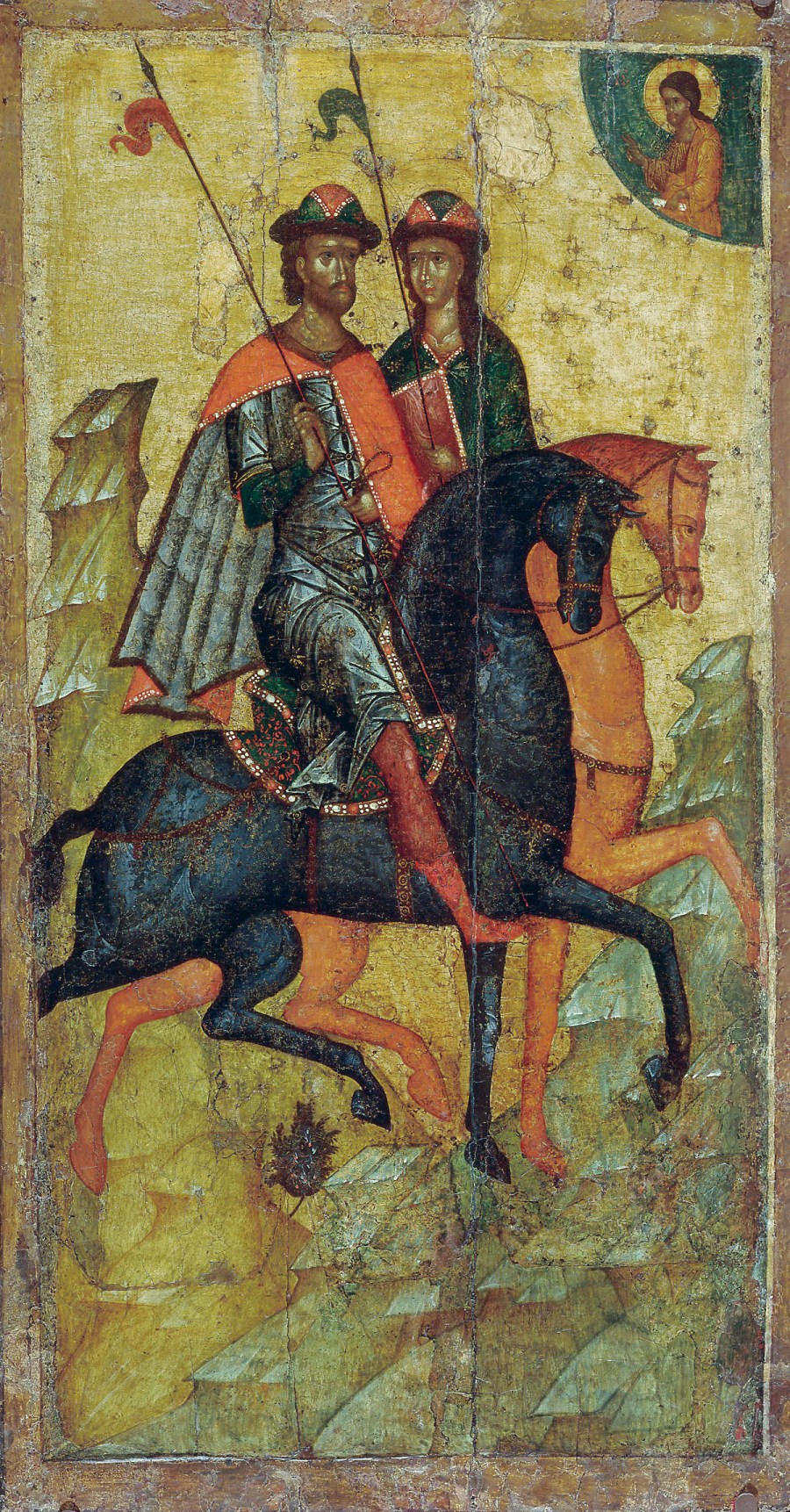 Святые Борис и Глеб. Икона, 2-я половина XIV века