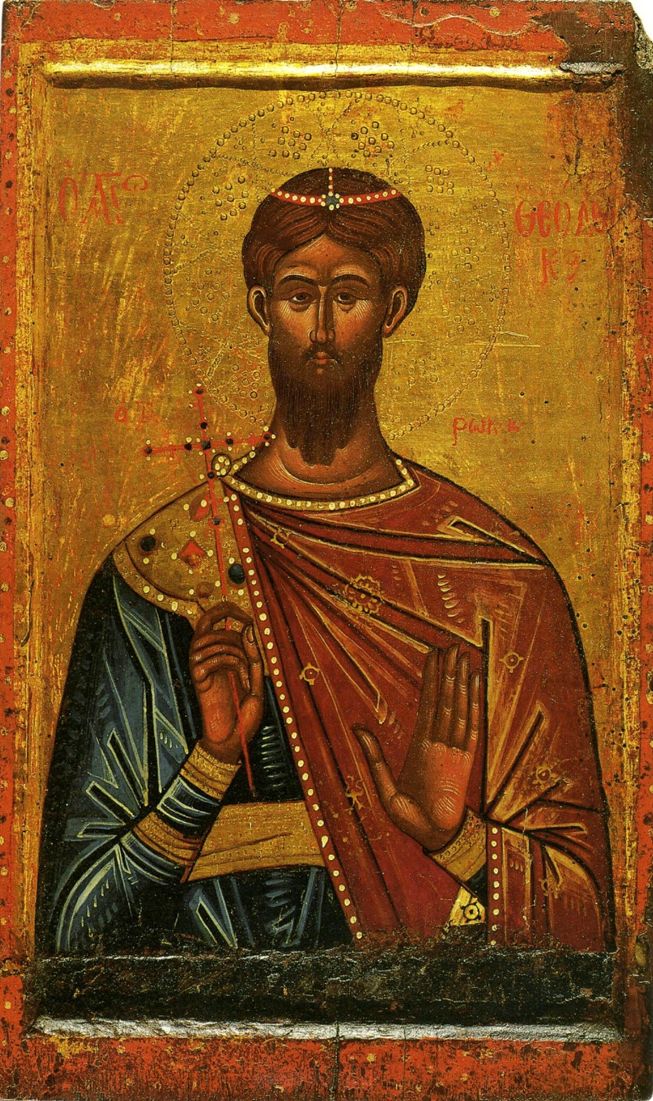 Великомученик Феодор Тирон. Икона, первая половина XVII века. Греция