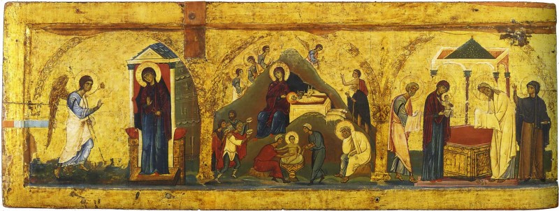 Благовещение, Рождество Христово, Сретение. Монастырь святой Екатерины, Синай, Икона XII век