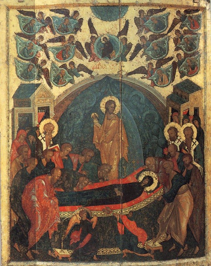 Успение Пресвятой Богородицы. Икона, XV век