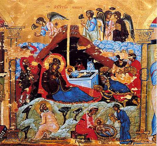 Рождество Христово. Икона-эпистилий. Последняя четверть XII в. Монастырь св.Екатерины, Синай. Фрагмент