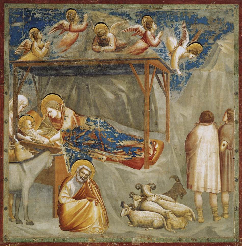 Рождество Христово. Джотто ди Бондоне. Фреска капеллы дель Арена. 1304-1306 г. Падуя, Италия