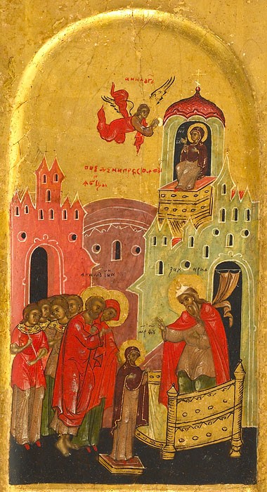 Введение во храм Пресвятой Богородицы. Россия, XVI век (фрагмент)