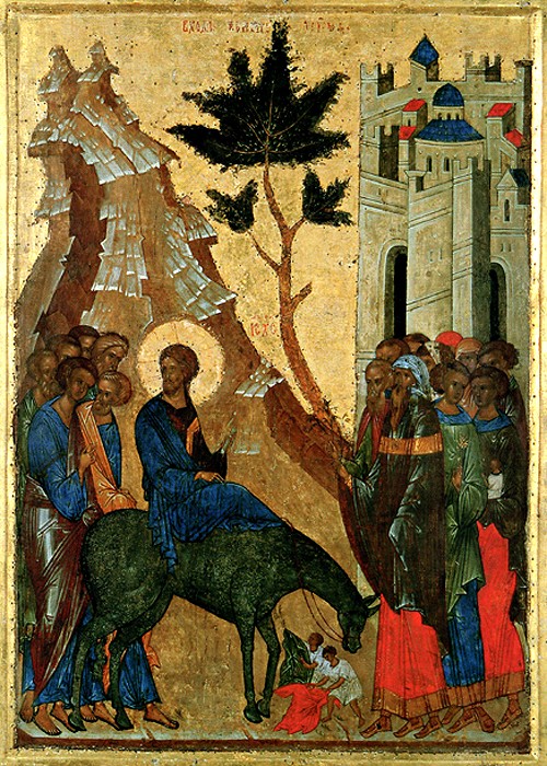 Вход Господень в Иерусалим. Икона, 1497 год. Кирилло-Белозерский монастырь
