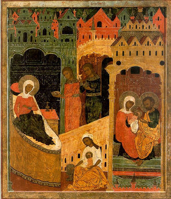 Рождество Пресвятой Богородицы. Икона, XVIII век