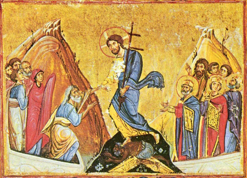 Сошествие Христа во ад. Византийская миниатюра