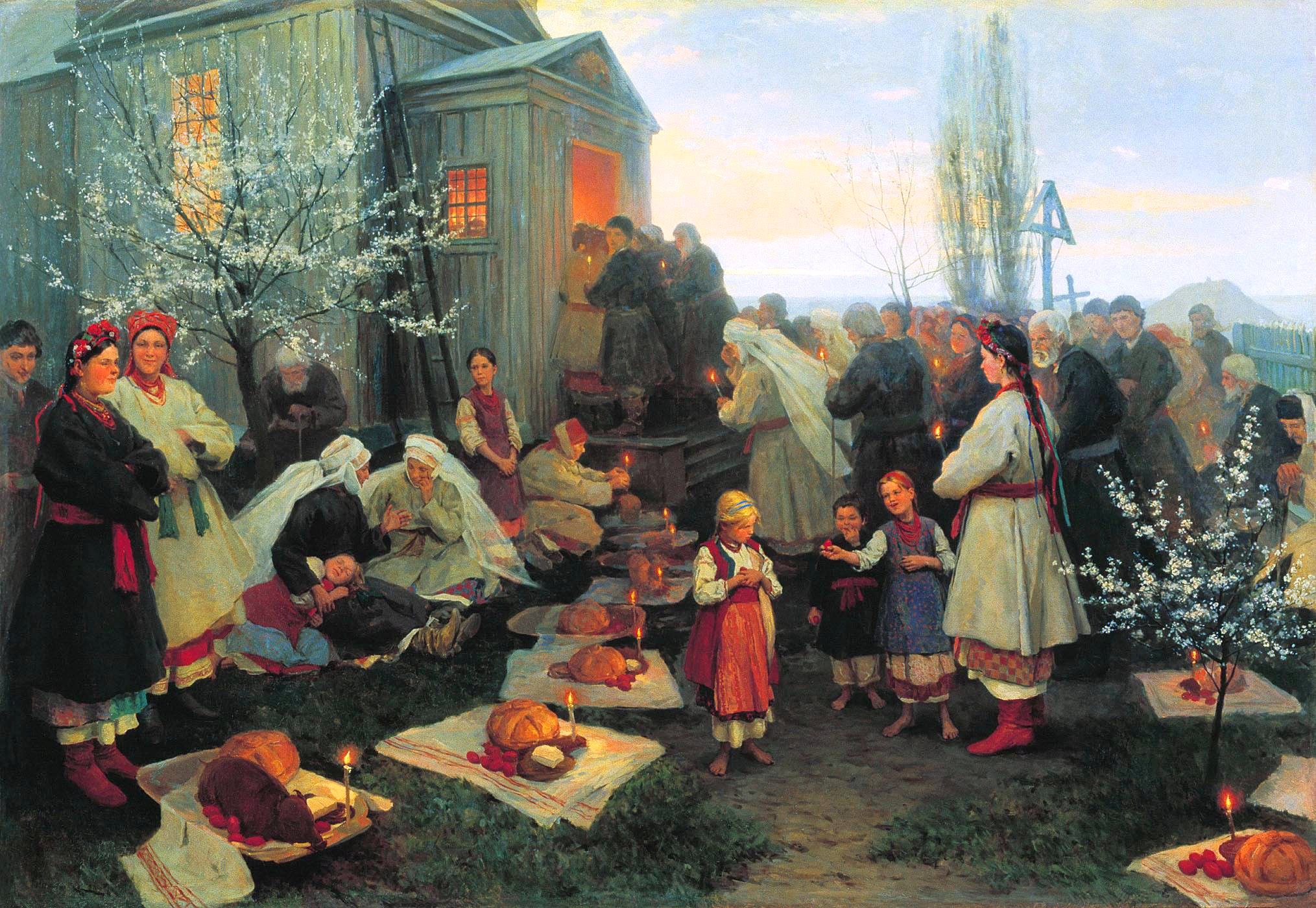 Пасхальная заутреня в Малороссии. Николай Пимоненко, 1891