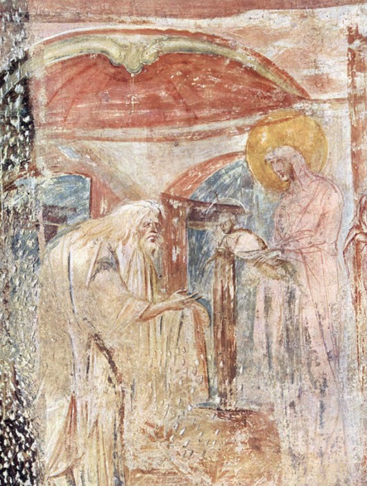 Сретение Господне. Роспись конца VII века, церковь Санта Мария Кастельсеприо, Италия