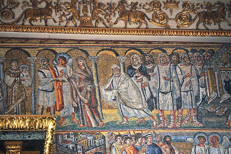 Сретение Господне. Мозаика триумфальной арки базилики Санта Мария Маджоре в Риме. 432-440-е годы