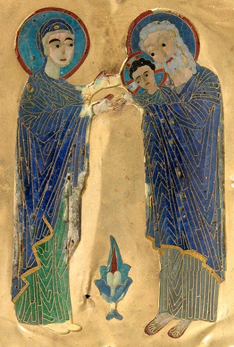 Сретение Господне. Эмаль, византийский стиль, конец XIX- начало XX века