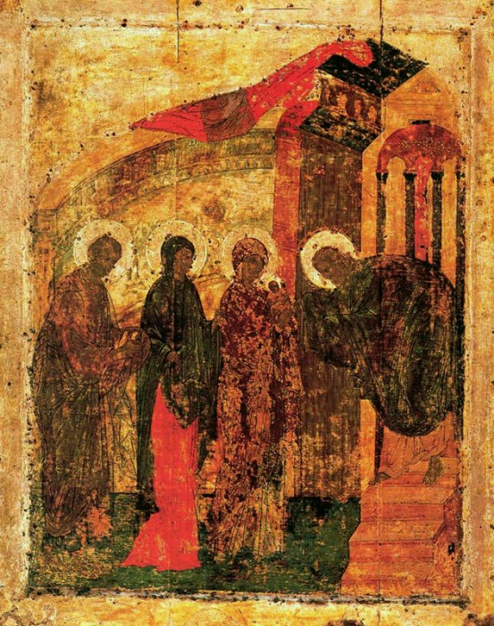 Сретение Господне. Икона, начал XV века, из праздничного ряда Благовещенского собора Московского Кремля