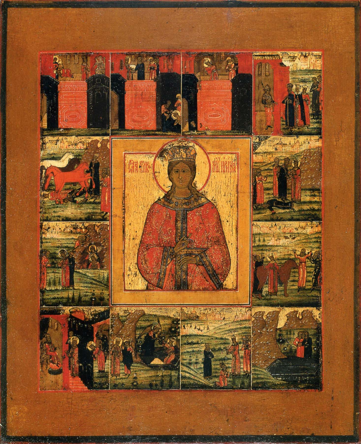 Великомученица Ирина Македонская. Икона, XIX век
