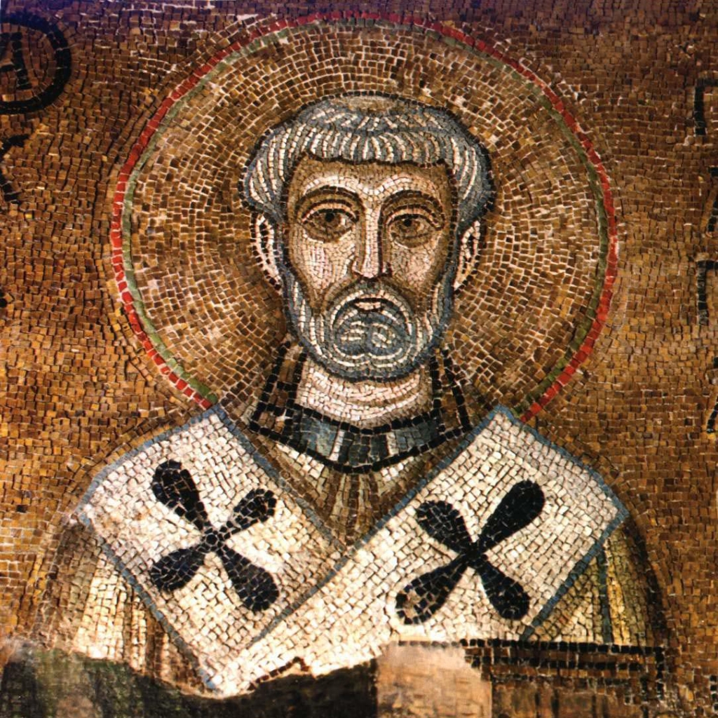 Святитель Климент Римский. Мозаика Киевского Собора Святой Софии, XI век