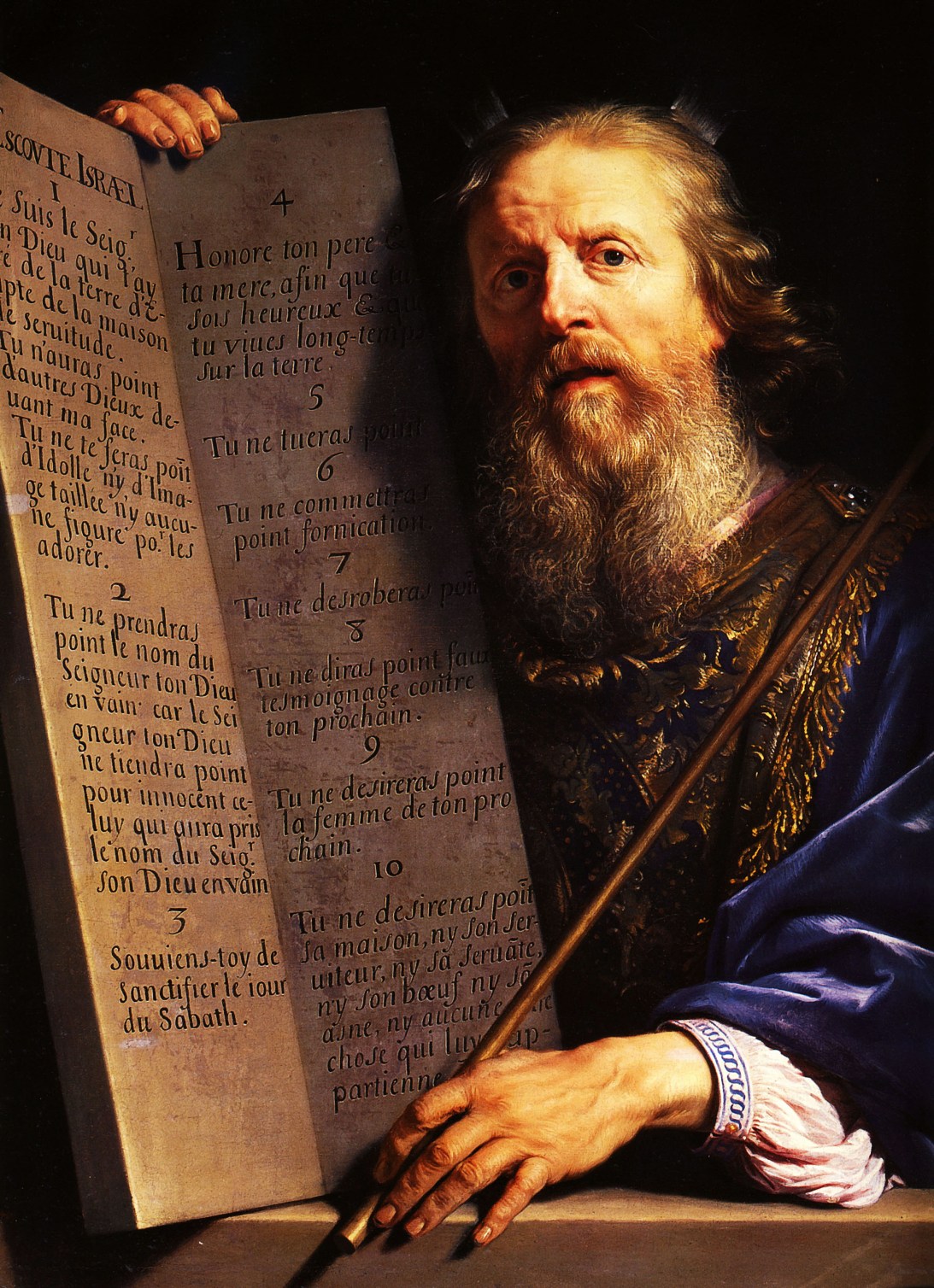 "Пророк Моисей со скрижалями Закона". Художник - Филипп де Шампань, 1648