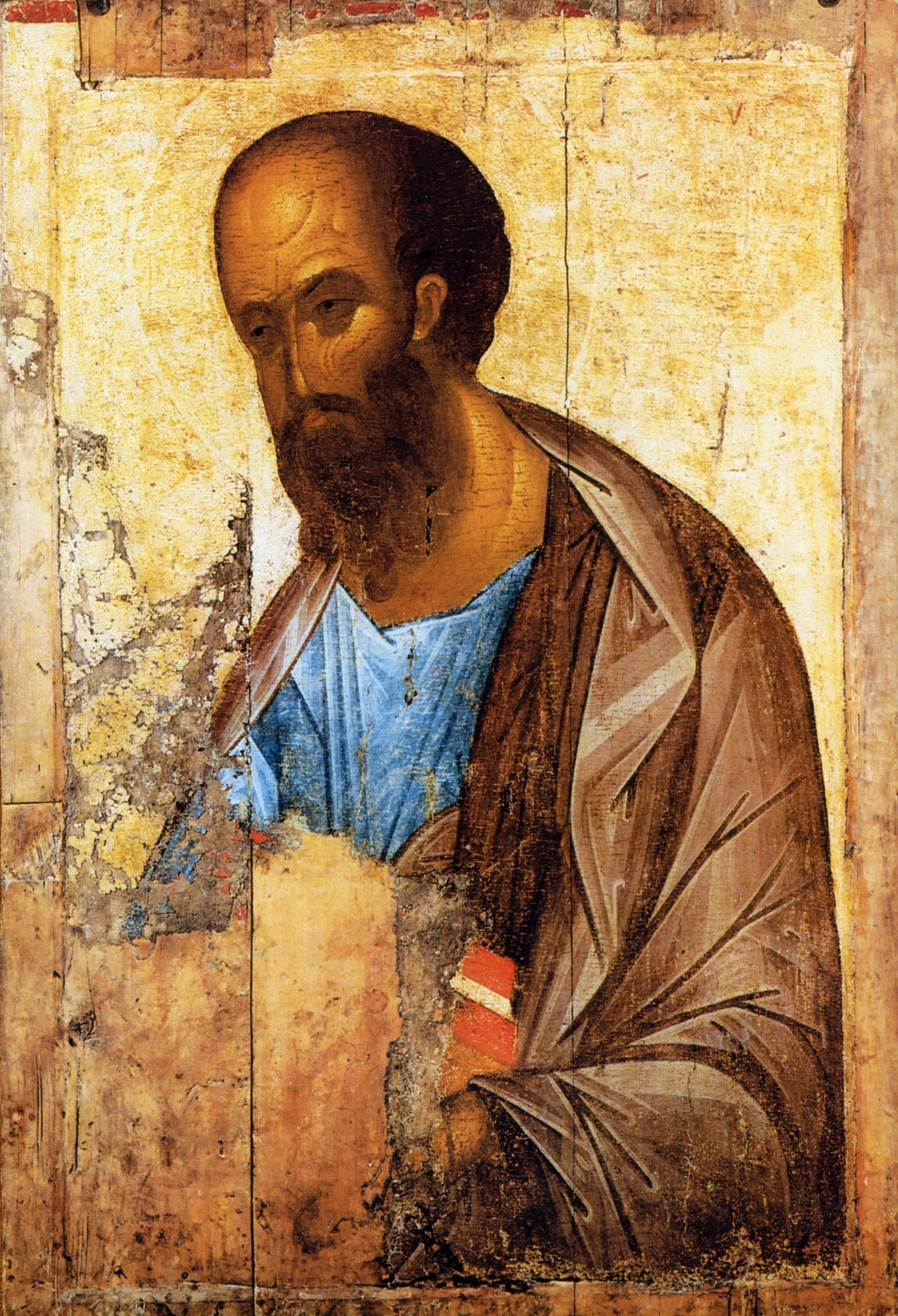 Апостол Павел. Икона из деисусного чина, 1410 год. Иконописец Андрей Рублев