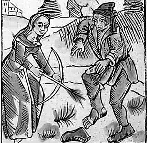 Колдунья, насылающая болезнь. Немецкая гравюра, 1489 год