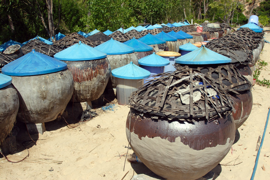 В этих емкостях на фабрике "Ныок мам" вьетнамцы делают свои рыбные соусы 