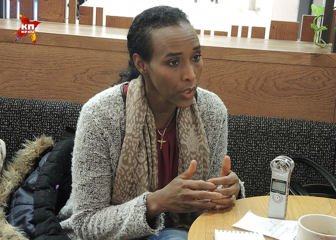 Сомалийка Мона Валтер, сбежавшая из мусульманского гетто, принявшая христианство и приговоренная к смерти шведскими имамами. Фото: Дарья Асламова 