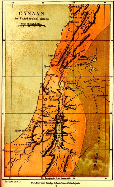 Карта древнего Ханаана